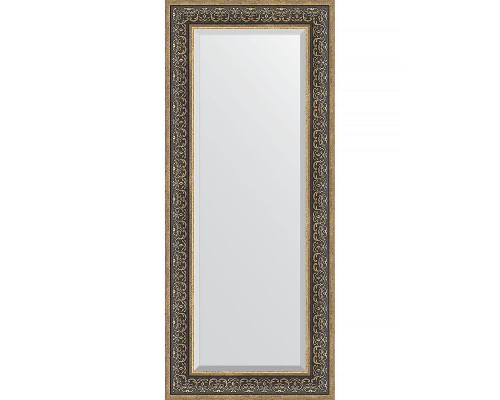 Приобрести Зеркало Evoform Exclusive 139х59 BY 3527 с фацетом в багетной раме - Вензель серебряный 101 мм в магазине сантехники Santeh-Crystal.ru