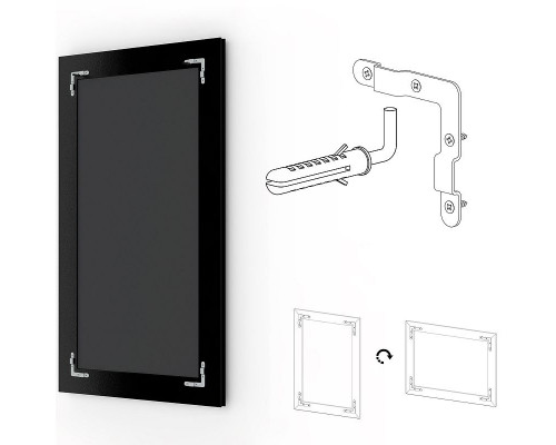 Приобрести Зеркало Evoform Exclusive 139х59 BY 3527 с фацетом в багетной раме - Вензель серебряный 101 мм в магазине сантехники Santeh-Crystal.ru