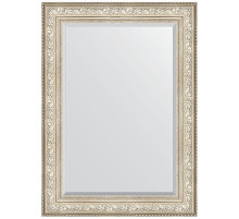 Зеркало Evoform Exclusive 110х80 BY 3478 с фацетом в багетной раме - Виньетка серебро 109 мм