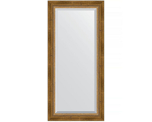 Приобрести Зеркало Evoform Exclusive 113х53 BY 3484 с фацетом в багетной раме - Состаренная бронза с плетением 70 мм в магазине сантехники Santeh-Crystal.ru