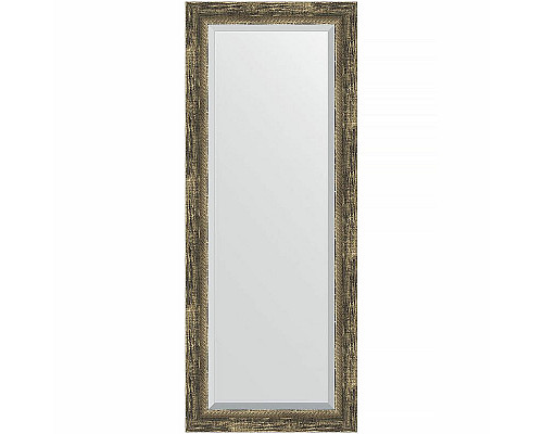 Купить Зеркало Evoform Exclusive 133х53 BY 3512 с фацетом в багетной раме - Старое дерево с плетением 70 мм в магазине сантехники Santeh-Crystal.ru