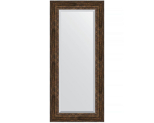 Приобрести Зеркало Evoform Exclusive 162х72 BY 3586 с фацетом в багетной раме - Состаренное дерево с орнаментом 120 мм в магазине сантехники Santeh-Crystal.ru