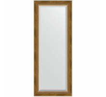 Зеркало Evoform Exclusive 133х53 BY 3510 с фацетом в багетной раме - Состаренная бронза с плетением 70 мм