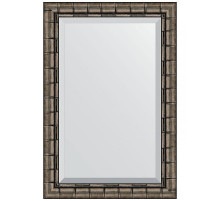 Зеркало Evoform Exclusive 93х63 BY 1176 с фацетом в багетной раме - Серебряный бамбук 73 мм