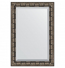 Зеркало Evoform Exclusive 93х63 BY 1176 с фацетом в багетной раме - Серебряный бамбук 73 мм