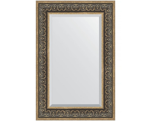 Заказать Зеркало Evoform Exclusive 89х59 BY 3423 с фацетом в багетной раме - Вензель серебряный 101 мм в магазине сантехники Santeh-Crystal.ru