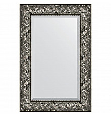 Зеркало Evoform Exclusive 89х59 BY 3416 с фацетом в багетной раме - Византия серебро 99 мм