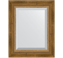 Зеркало Evoform Exclusive 53х43 BY 3354 с фацетом в багетной раме - Состаренная бронза с плетением 70 мм