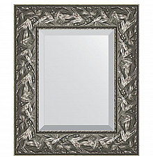 Зеркало Evoform Exclusive 59х49 BY 3364 с фацетом в багетной раме - Византия серебро 99 мм