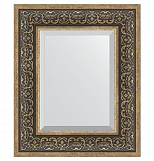 Зеркало Evoform Exclusive 59х49 BY 3371 с фацетом в багетной раме - Вензель серебряный 101 мм