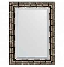 Зеркало Evoform Exclusive 73х53 BY 1126 с фацетом в багетной раме - Серебряный бамбук 73 мм