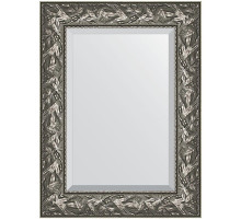 Зеркало Evoform Exclusive 79х59 BY 3390 с фацетом в багетной раме - Византия серебро 99 мм