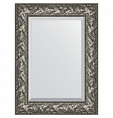 Зеркало Evoform Exclusive 79х59 BY 3390 с фацетом в багетной раме - Византия серебро 99 мм