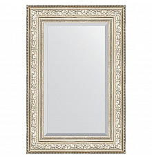 Зеркало Evoform Exclusive 90х60 BY 3426 с фацетом в багетной раме - Виньетка серебро 109 мм