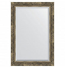 Зеркало Evoform Exclusive 93х63 BY 3434 с фацетом в багетной раме - Старое дерево с плетением 70 мм