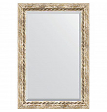 Зеркало Evoform Exclusive 93х63 BY 3433 с фацетом в багетной раме - Прованс с плетением 70 мм