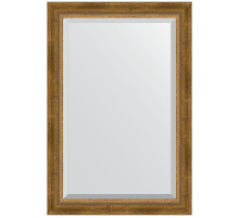 Зеркало Evoform Exclusive 93х63 BY 3432 с фацетом в багетной раме - Состаренная бронза с плетением 70 мм