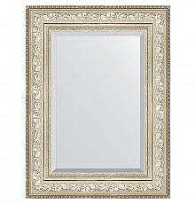 Зеркало Evoform Exclusive 80х60 BY 3400 с фацетом в багетной раме - Виньетка серебро 109 мм