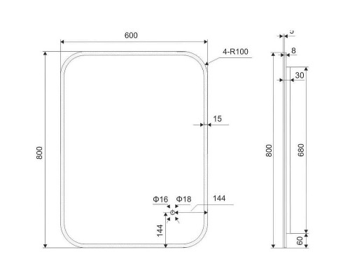 Приобрести Зеркало Excellent Lumiro 60 DOEX.LU080.060.AC с подсветкой с сенсорным выключателем в магазине сантехники Santeh-Crystal.ru