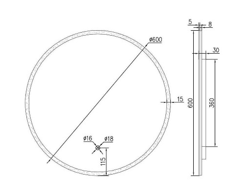 Приобрести Зеркало Excellent Lumiro 60 DOEX.LU060.AC с подсветкой с сенсорным выключателем в магазине сантехники Santeh-Crystal.ru