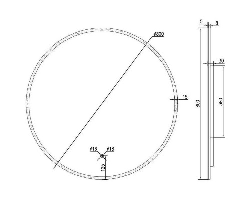Приобрести Зеркало Excellent Lumiro 80 DOEX.LU080.AC с подсветкой с сенсорным выключателем в магазине сантехники Santeh-Crystal.ru