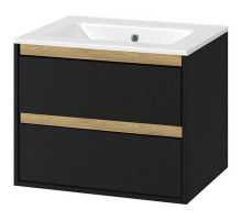 Тумба под раковину Excellent Tuto 60 MLEX.0103.600.BKBL подвесная Черный матовый Дуб