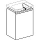 Купить Тумба под раковину Geberit Smyle Square 44 L 500.351.JL.1 подвесная Песчаный глянец в магазине сантехники Santeh-Crystal.ru