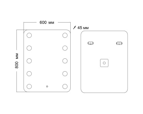 Приобрести Зеркало Grossman Neon 60 146080 с подсветкой с сенсорным выключателем в магазине сантехники Santeh-Crystal.ru