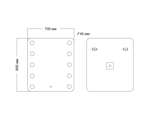 Купить Зеркало Grossman Neon 70 147080 с подсветкой с сенсорным выключателем в магазине сантехники Santeh-Crystal.ru