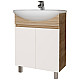 Купить Тумба под раковину Grossman Поло 60 106011 Дуб сонома светлый Белая глянцевая в магазине сантехники Santeh-Crystal.ru
