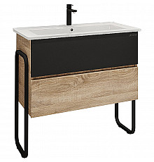 Тумба под раковину Grossman Солис 85 108501 Дуб сонома Черная