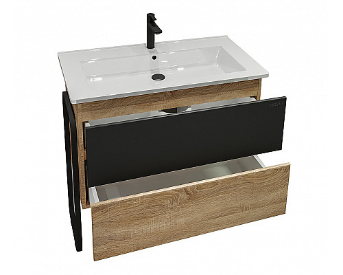 Заказать Тумба под раковину Grossman Солис 85 108501 Дуб сонома Черная в магазине сантехники Santeh-Crystal.ru
