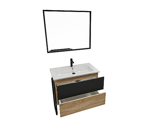 Заказать Тумба под раковину Grossman Солис 85 108501 Дуб сонома Черная в магазине сантехники Santeh-Crystal.ru