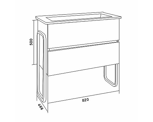 Заказать Тумба под раковину Grossman Солис 85 108501 Дуб сонома Черная в магазине сантехники Santeh-Crystal.ru