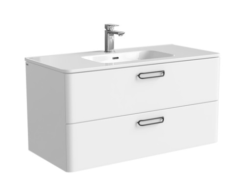 Купить Тумба с раковиной Iddis Brick 100 подвесная Белая в магазине сантехники Santeh-Crystal.ru