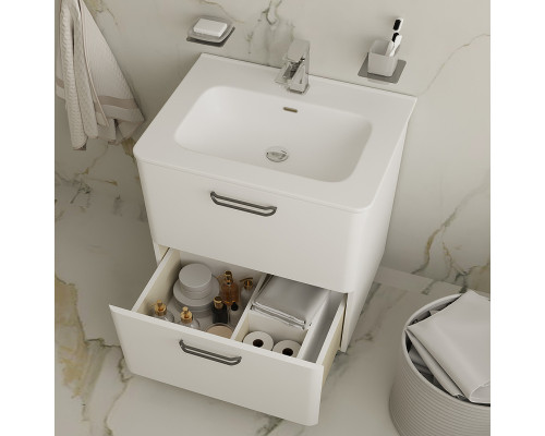 Приобрести Тумба с раковиной Iddis Brick 60 BRI60WFi95K Белая в магазине сантехники Santeh-Crystal.ru