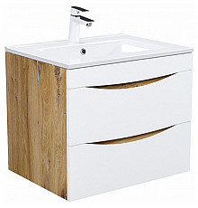 Тумба с раковиной Iddis Cloud 60 CLO60Y0i95K подвесная Белая матовая Дуб золотистый