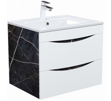 Тумба с раковиной Iddis Cloud 60 CLO60B0i95K подвесная Белая матовая Черный мрамор