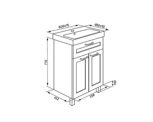 Купить Тумба под раковину Iddis New Sena 60 NSE60W2i95 Белая Дерево в магазине сантехники Santeh-Crystal.ru