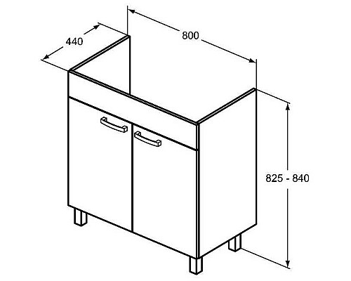 Купить Тумба под раковину Ideal Standard Tempo 80 E3241SG Серый дуб в магазине сантехники Santeh-Crystal.ru