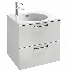 Тумба под раковину Jacob Delafon Odeon Rive Gauche 60 EB2520-R9-N18 подвесная Белая ручки Черные