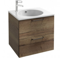 Тумба под раковину Jacob Delafon Odeon Rive Gauche 60 EB2520-R9-E52 подвесная Дуб Табак ручки Черные