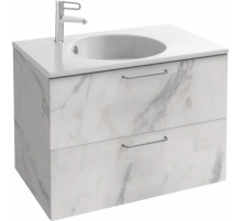Тумба под раковину Jacob Delafon Odeon Rive Gauche 80 EB2522-R5-NR4 подвесная Белый мрамор ручки Хром