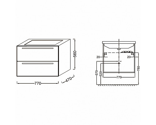 Приобрести Тумба под раковину Jacob Delafon Struktura 77 EB1277-N18 подвесная Белая в магазине сантехники Santeh-Crystal.ru