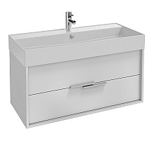 Тумба под раковину Jacob Delafon Vivienne 100 EB1508-N18-N18 подвесная Белая ручки Хром