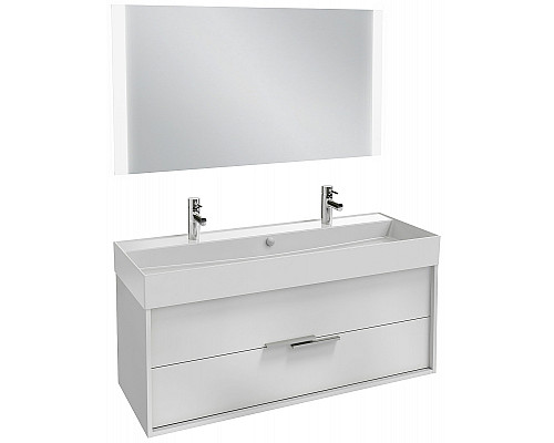 Заказать Тумба под раковину Jacob Delafon Vivienne 120 EB1509-N18-N18 подвесная Белая ручки Хром в магазине сантехники Santeh-Crystal.ru