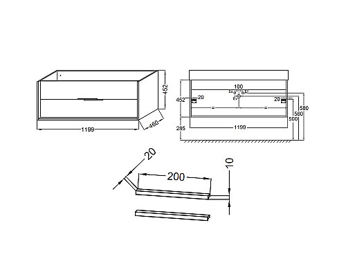 Заказать Тумба под раковину Jacob Delafon Vivienne 120 EB1509-N18-N18 подвесная Белая ручки Хром в магазине сантехники Santeh-Crystal.ru