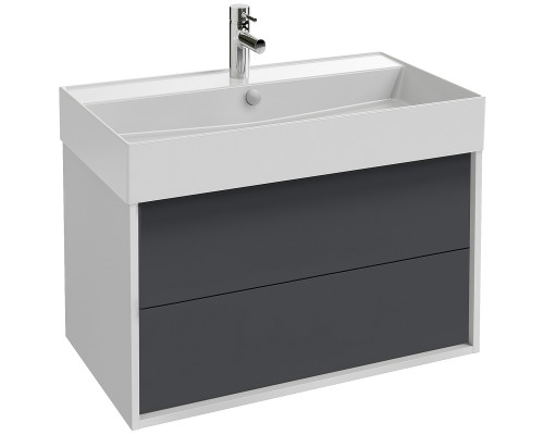 Заказать Тумба под раковину Jacob Delafon Vivienne 80 EB1584-N18-S40 подвесная Белая Серая в магазине сантехники Santeh-Crystal.ru