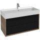 Заказать Тумба под раковину Jacob Delafon Vivienne 100 EB1585-E52-S14 подвесная Черный сатин Дуб табак в магазине сантехники Santeh-Crystal.ru