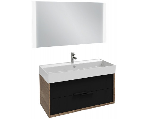 Заказать Тумба под раковину Jacob Delafon Vivienne 100 EB1585-E52-S14 подвесная Черный сатин Дуб табак в магазине сантехники Santeh-Crystal.ru